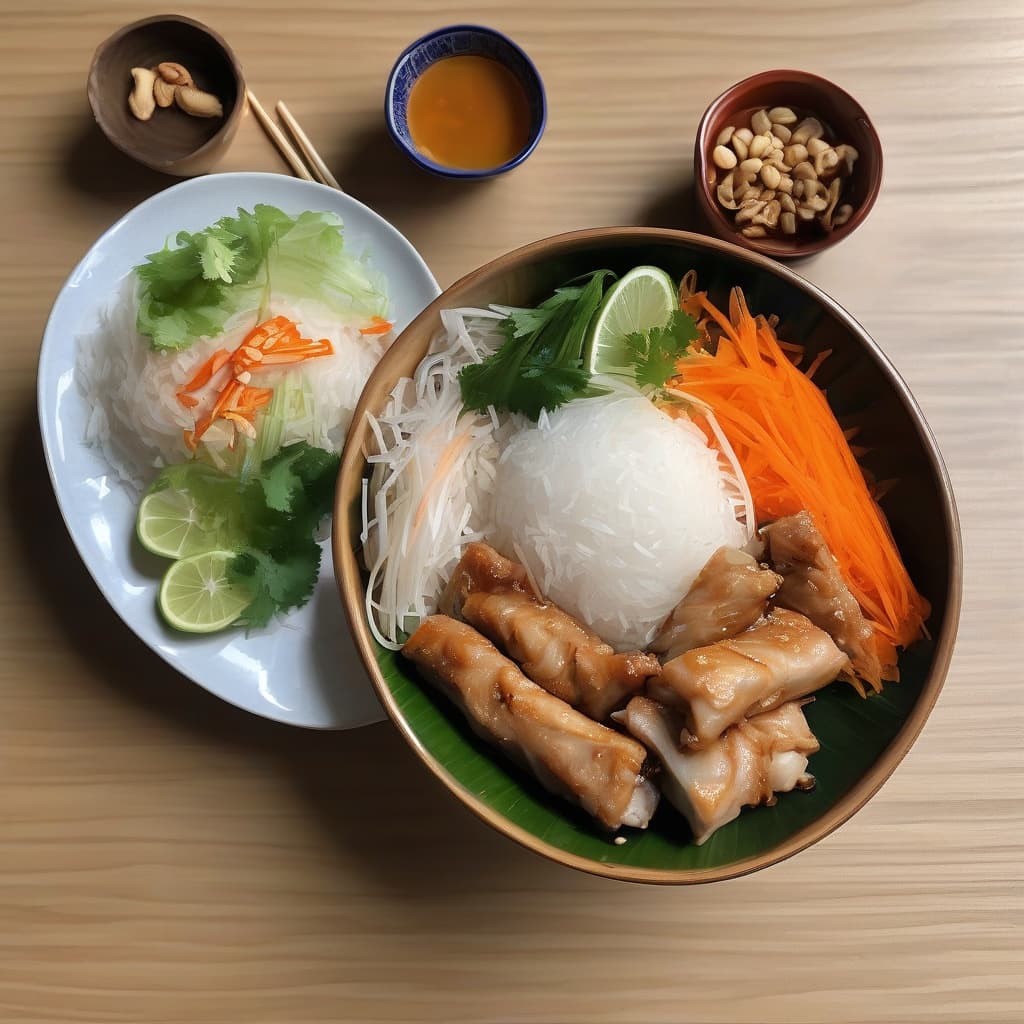 B2. Bún Gà Nướng, Chả Giò